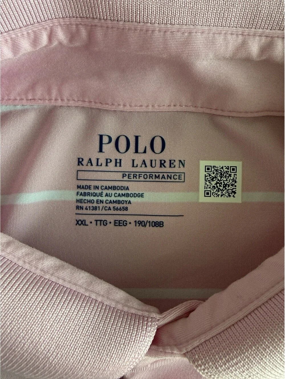 Polo Ralph Lauren Performance Golf Shirt Men XXL Pink White Striped Short Sleeve